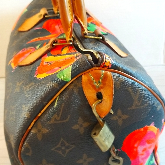 Louis Vuitton STEPHEN SPROUSE Monogram Neon ROSES Floral Ltd Ed Speedy 30 2008/9 - Picture 5 of 10